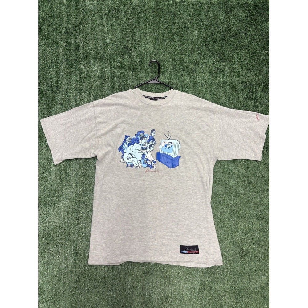 Vintage Platinum FUBU Cartoon Graphic T Shirt Mens XXL Gray Y2K Hip Hop